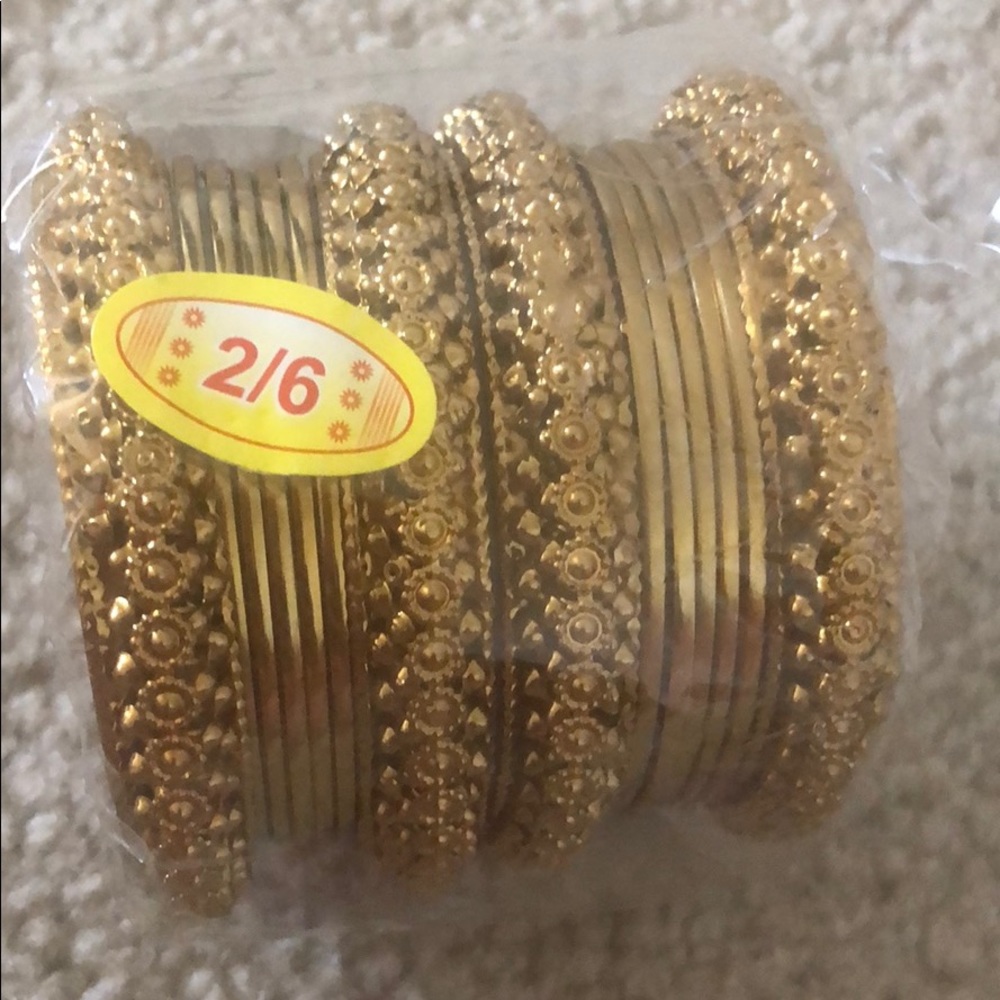 Indian gold plated bangle bracelet set